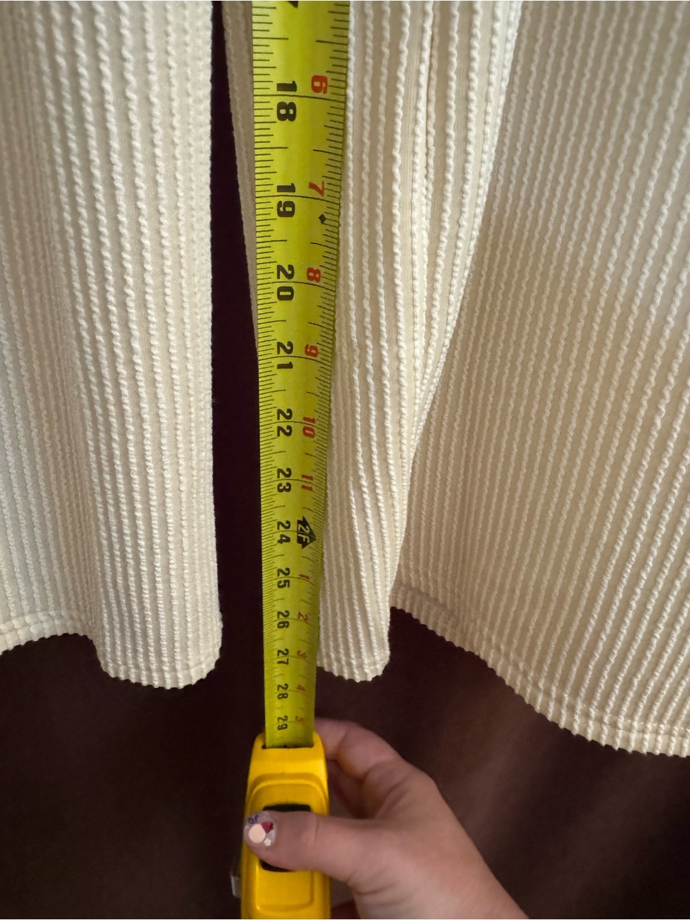 Cream Ribbed Wide-Leg Pants - Picture 5 of 6